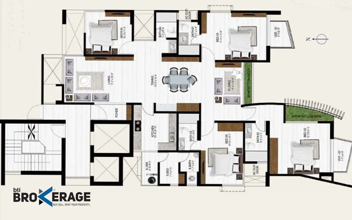 Ready flat for sale in Bashundhara