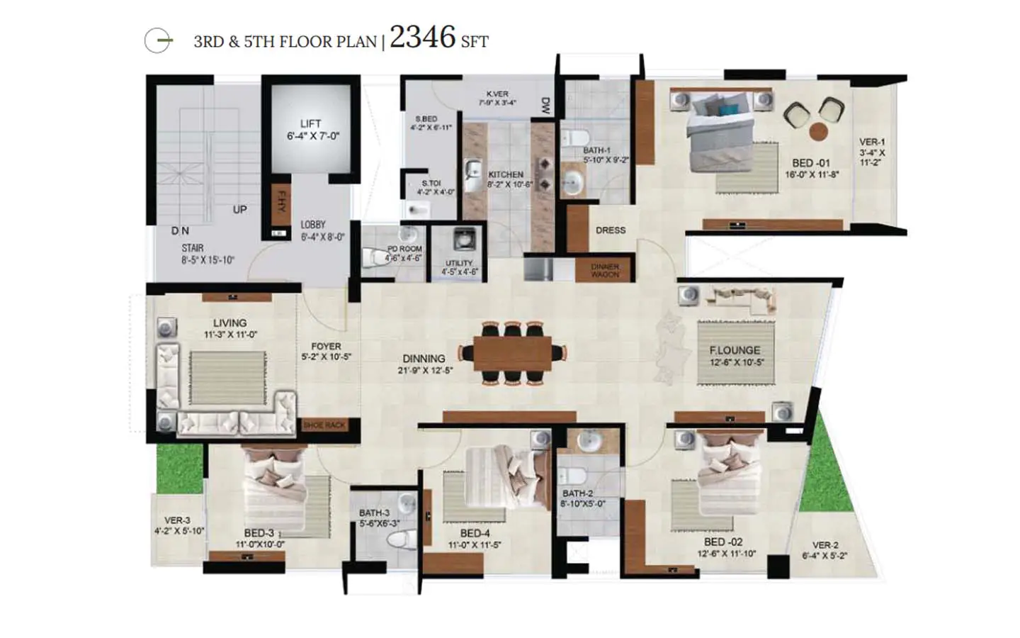 Ready flat for sale in bashundhara