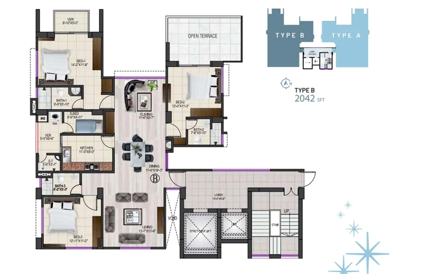 Ready flat for sale in Bashundhara