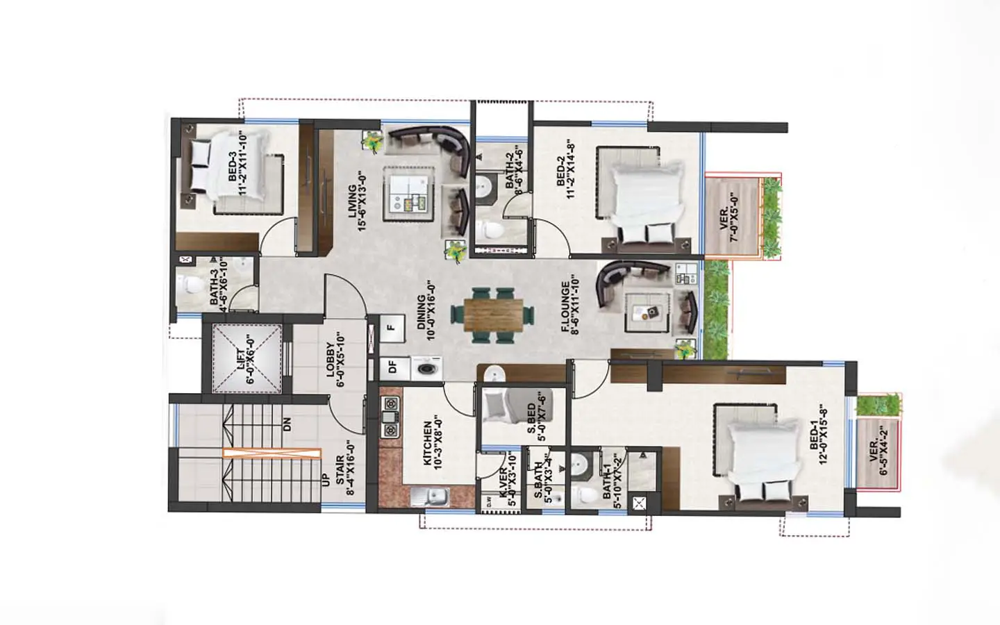 Ready flat for sale in bashundhara