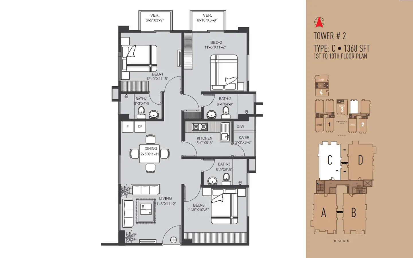 Ready flat for sale in Uttara