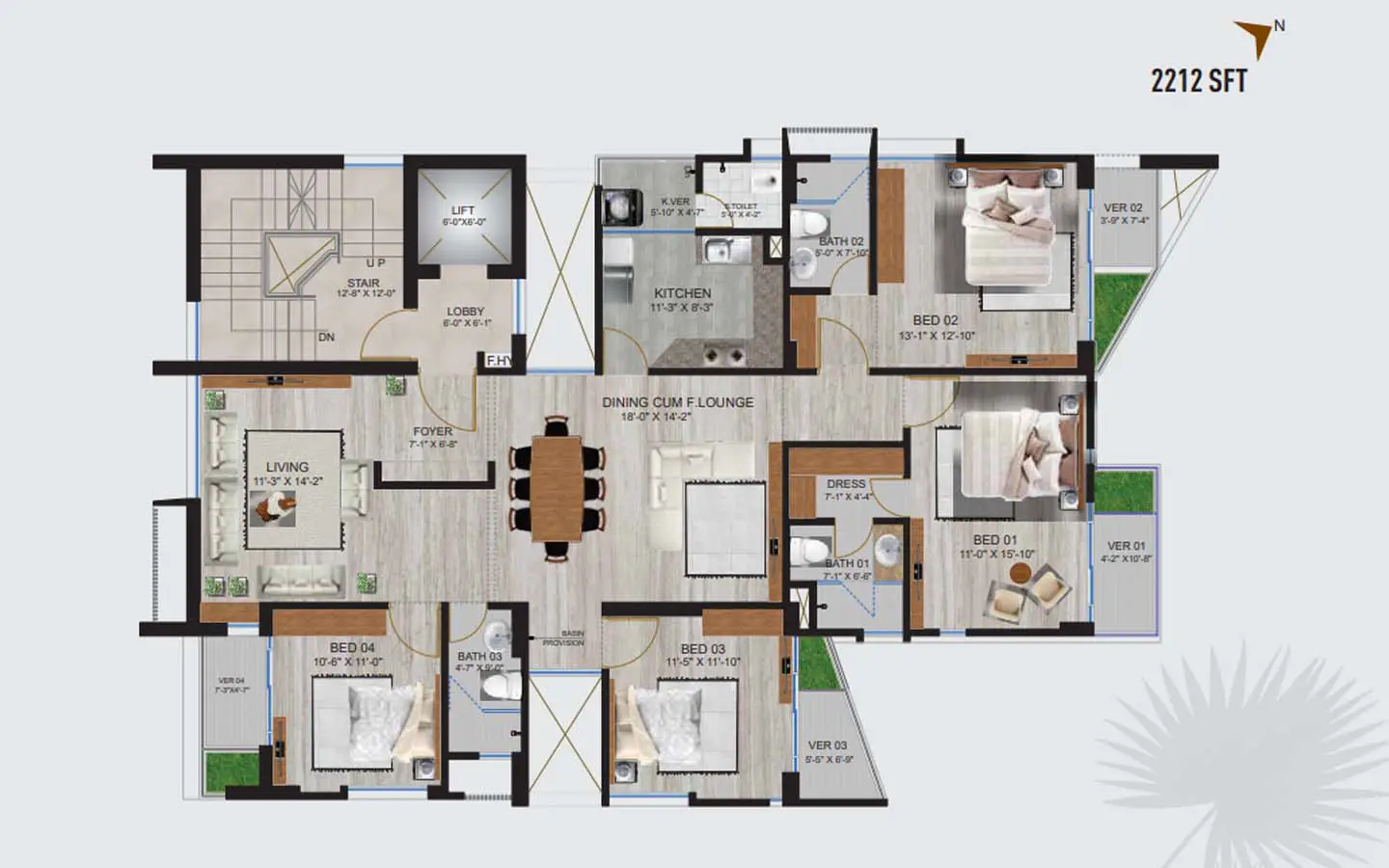 Ready flat for sale in aftabnagor